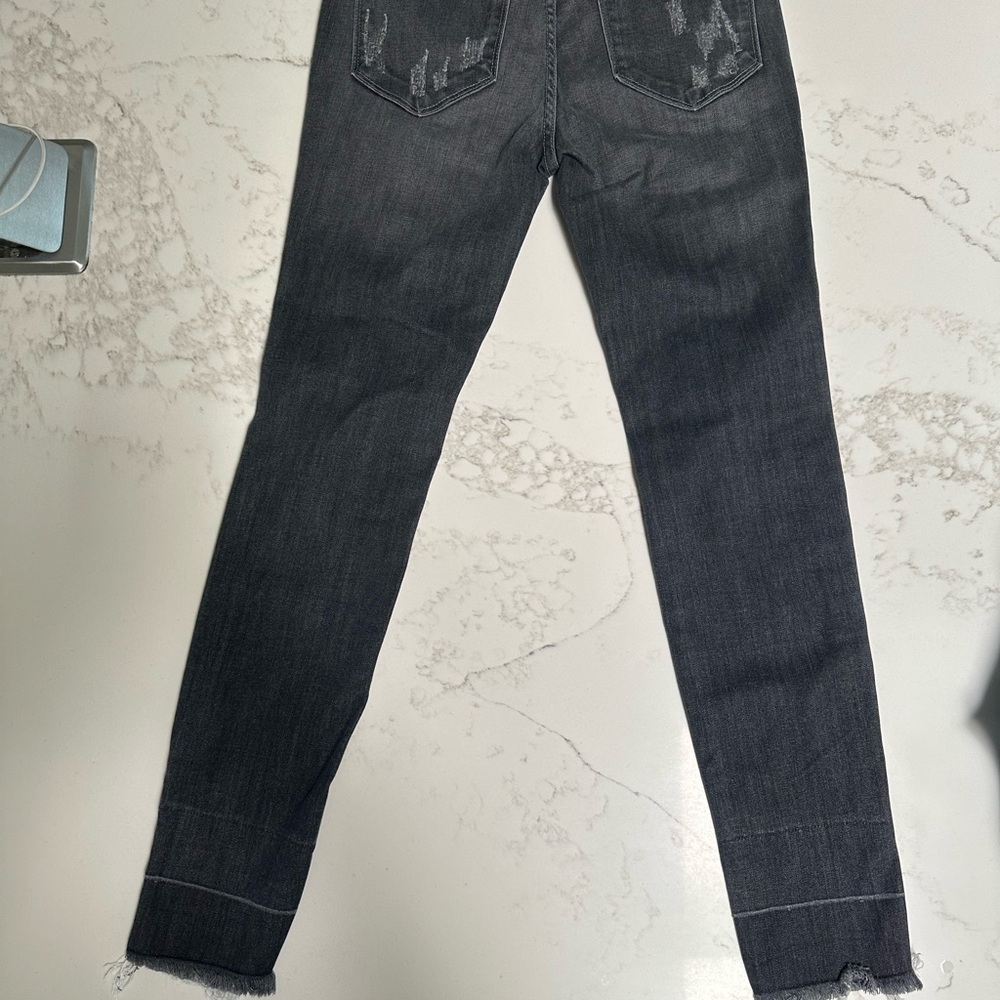 KanCan Dark Gray Distressed Skinny Jeans size 27